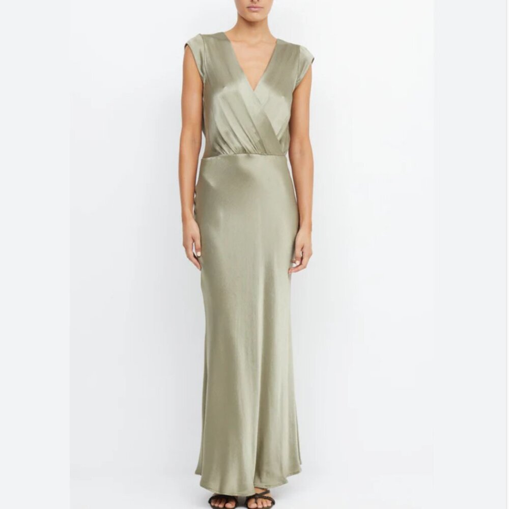 Bec + Bridge Moon Dance Maxi Dress in Sage (Size US 6)